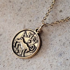🖤3/$50♈️ Aries Zodiac Sign 18k Gold Plated Necklace